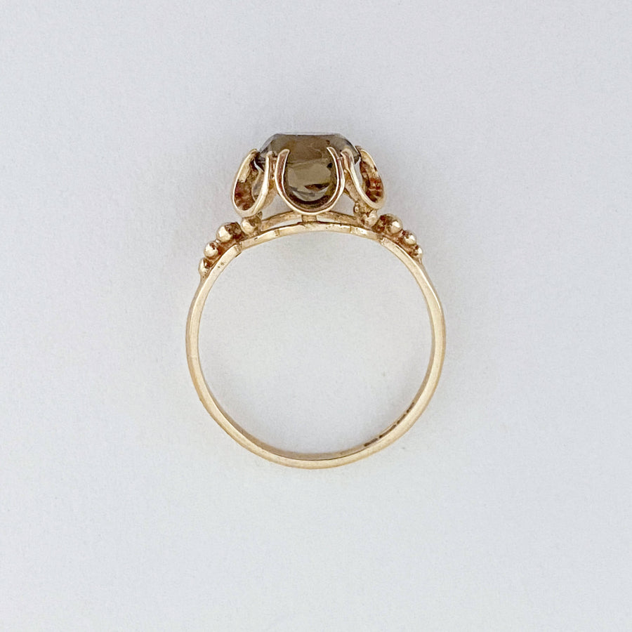 Vintage Smoky Quartz Ornate Ring