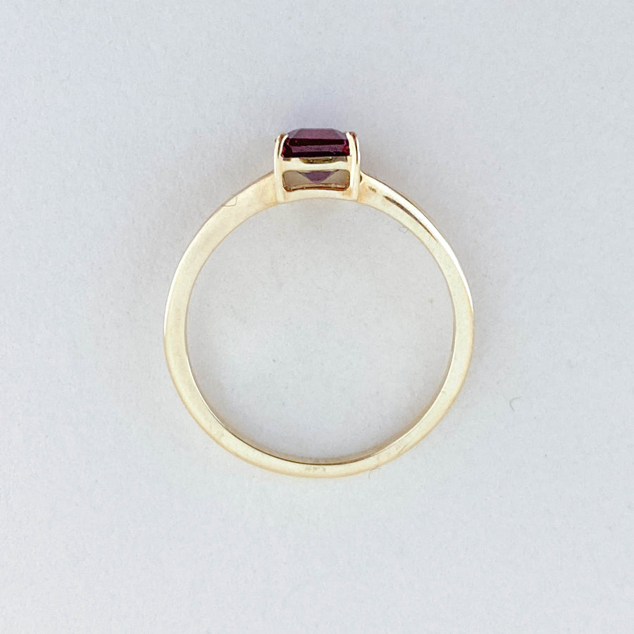 Vintage Rhodolite Garnet Cushion Ring