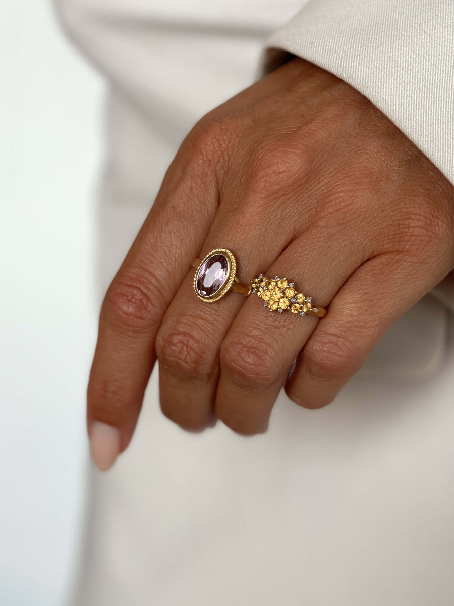 Vintage Amethyst Oval Cord Ring