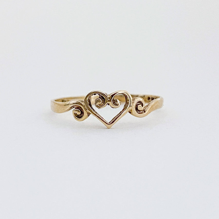 Vintage Curly Heart Ring