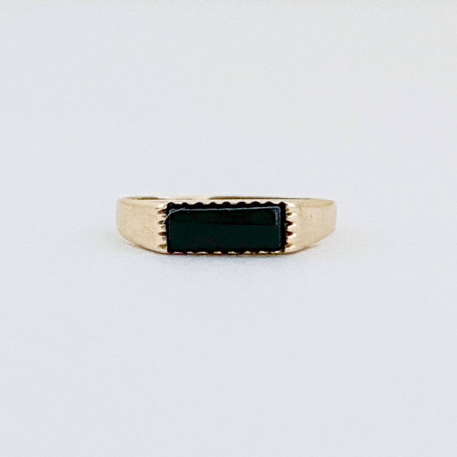 Vintage Onyx Bar Pinky Ring