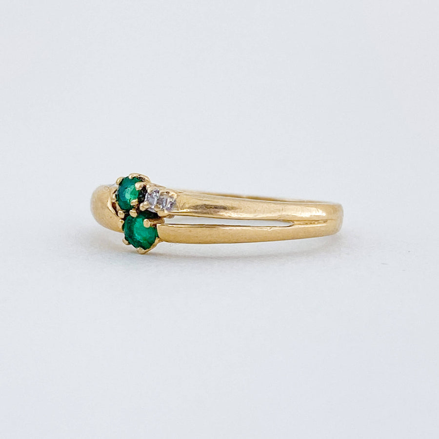 Vintage Emerald & Diamond Trio Ring