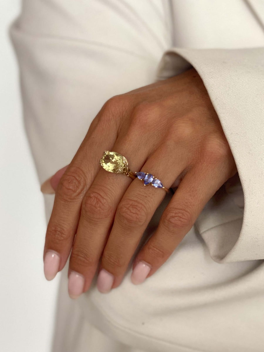 Vintage Tanzanite Drops Ring