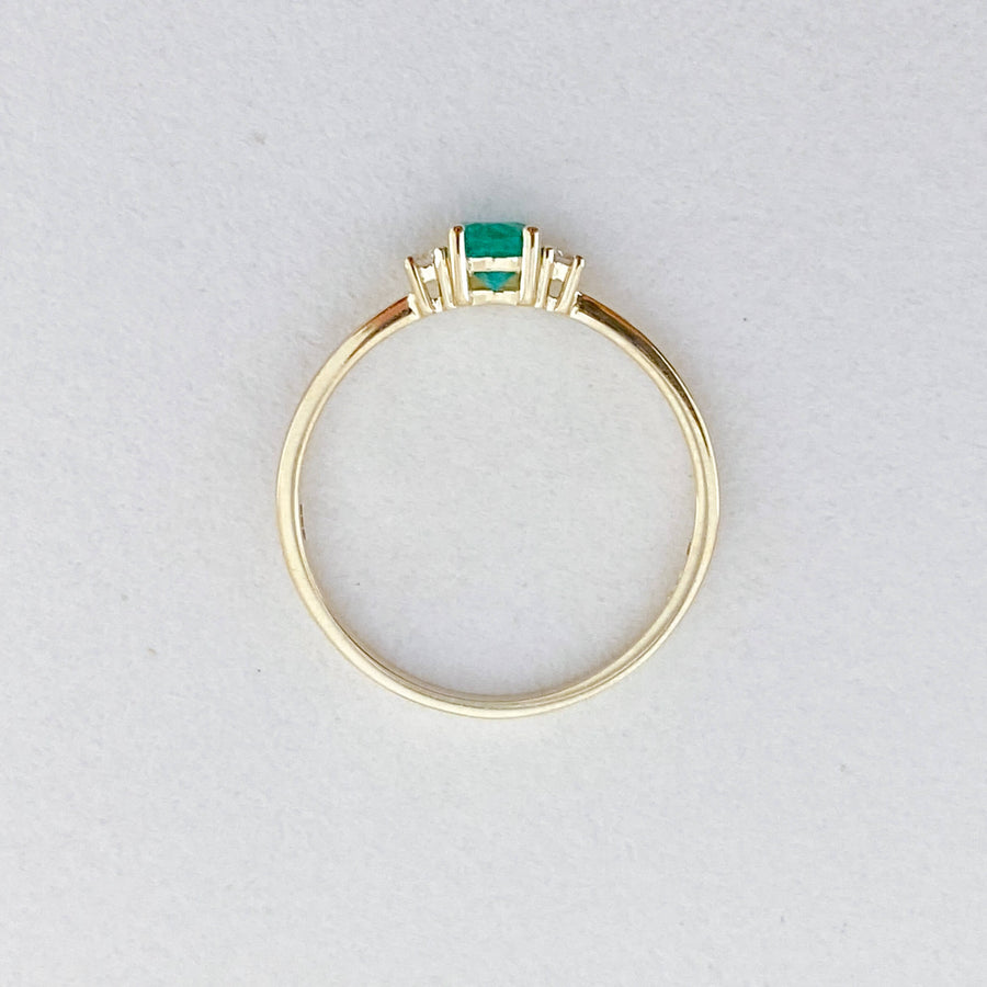 Emerald & Diamond Trio Ring