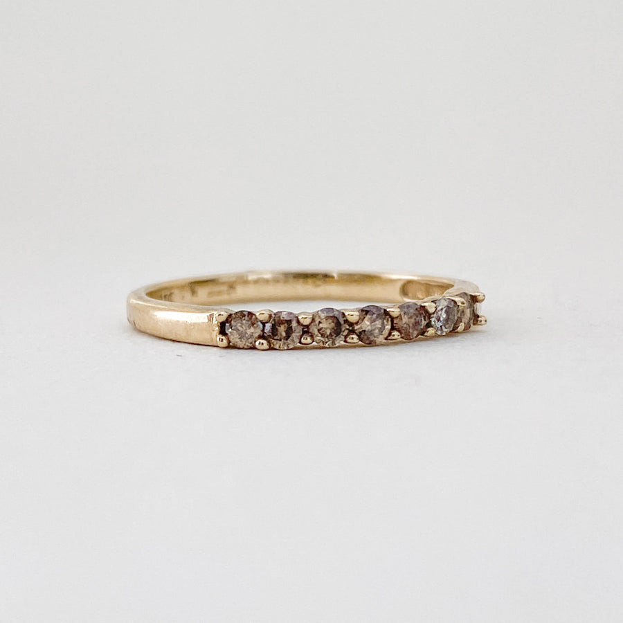 Vintage Champagne Diamond Half Eternity Ring