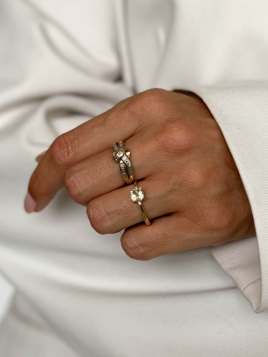 Vintage Chrysoberyl & Diamond Eternelle Ring