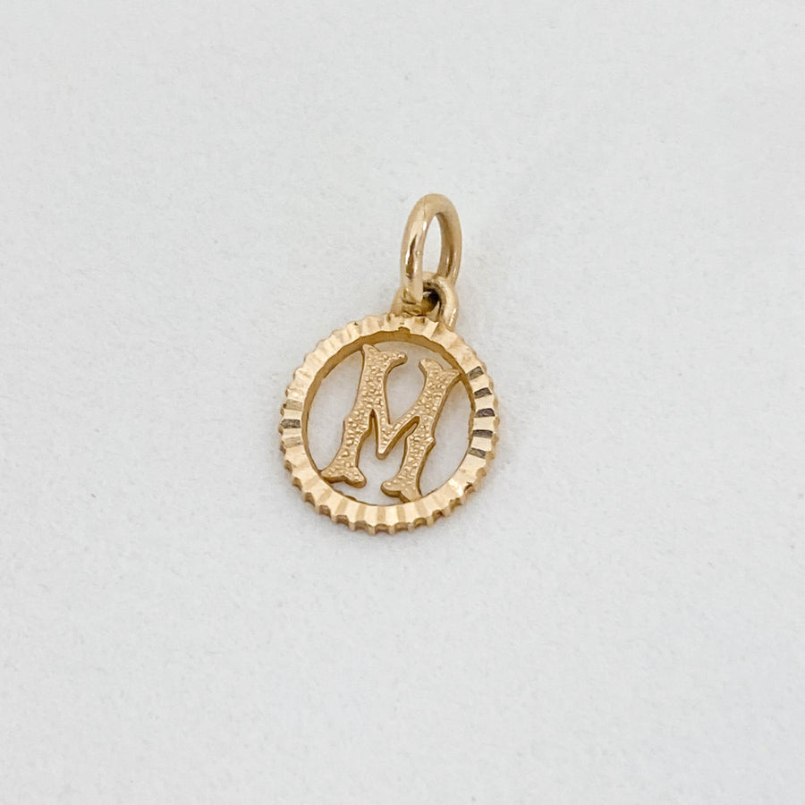Vintage 'M' Initial Pendant