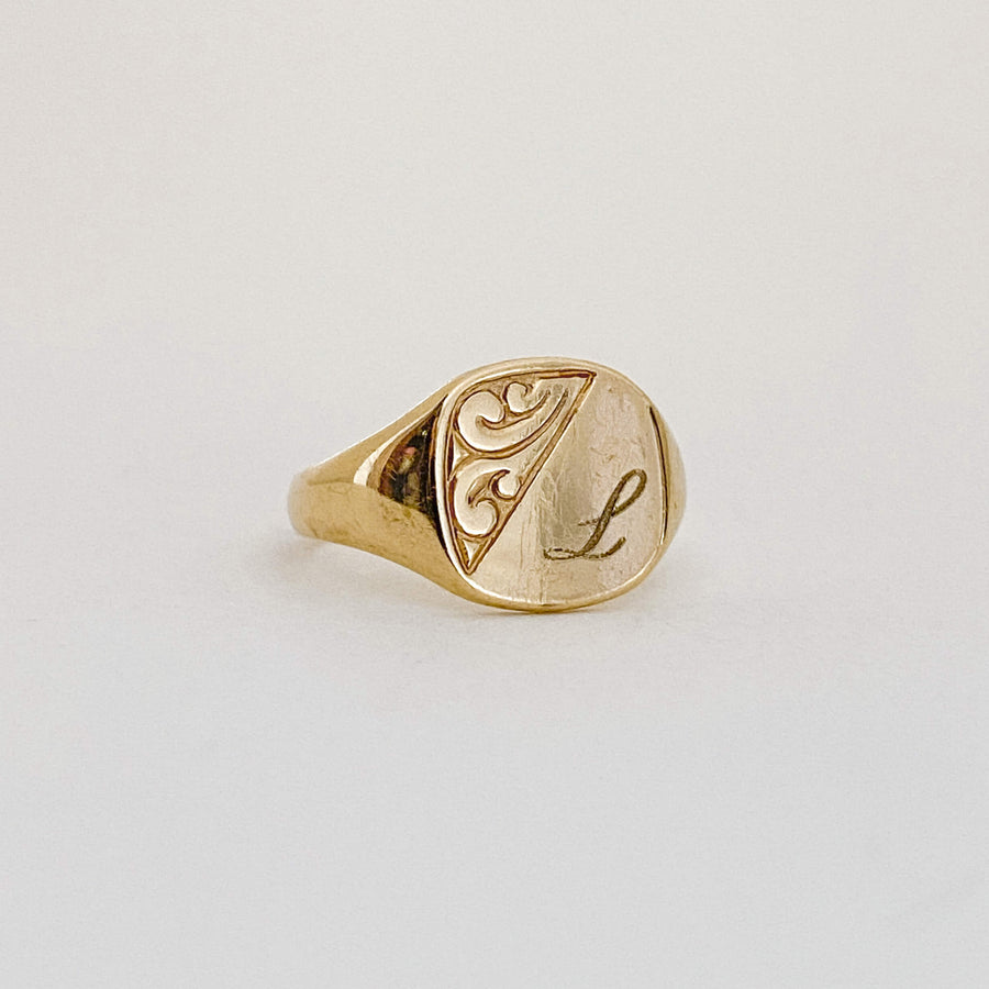 Vintage Signet 'L' Pinky Ring
