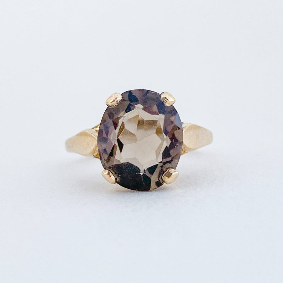 Vintage Smoky Quartz Coeurs Ring