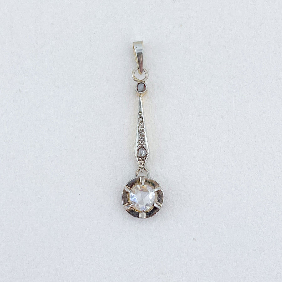 Vintage Rose Diamond Long Pendant