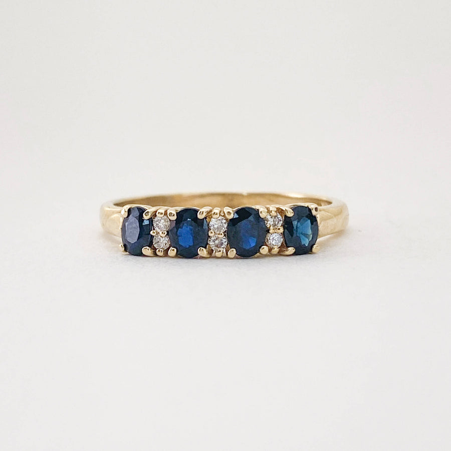 Vintage Sapphire & Diamond Row Ring