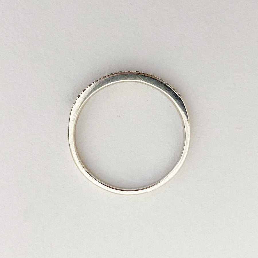 Vintage Diamond White Gold Band Ring