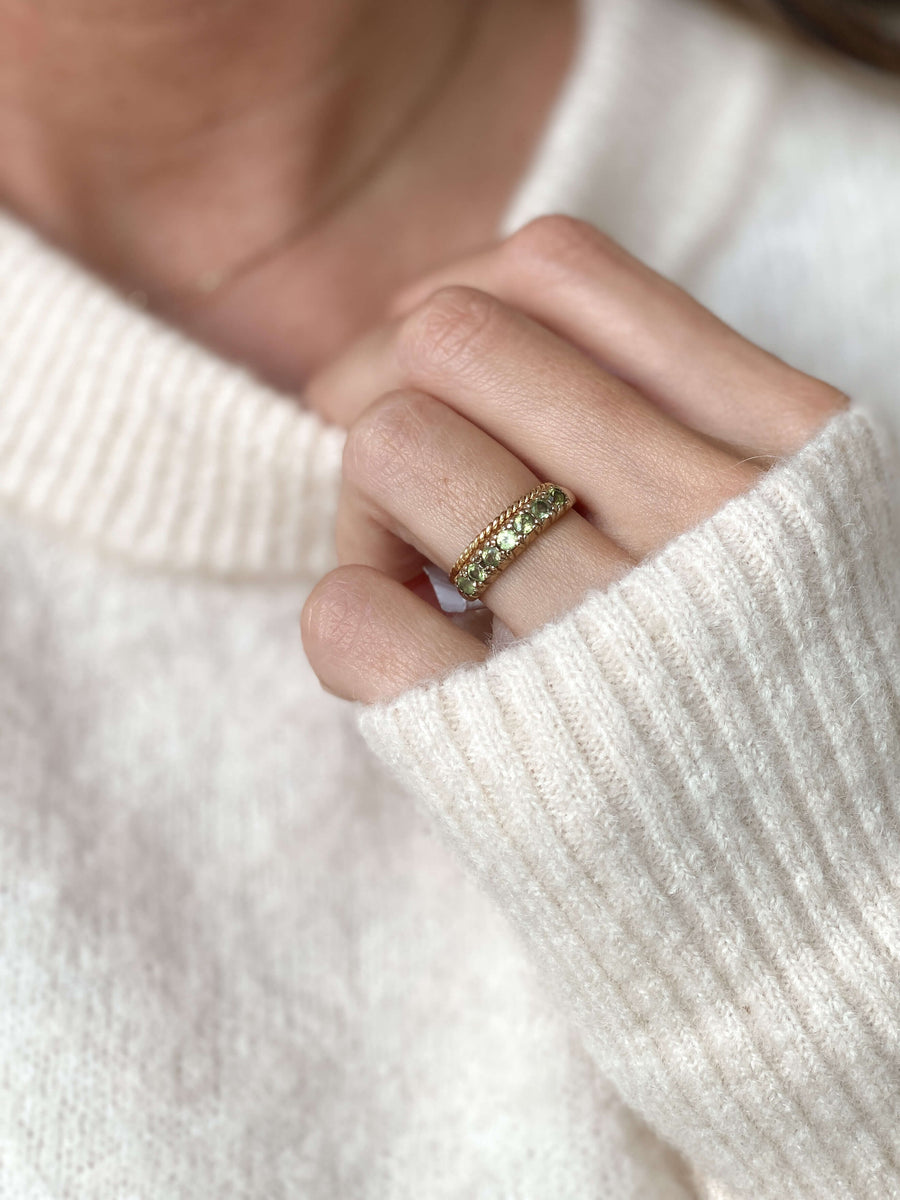 Vintage Peridot Half Eternity Ring