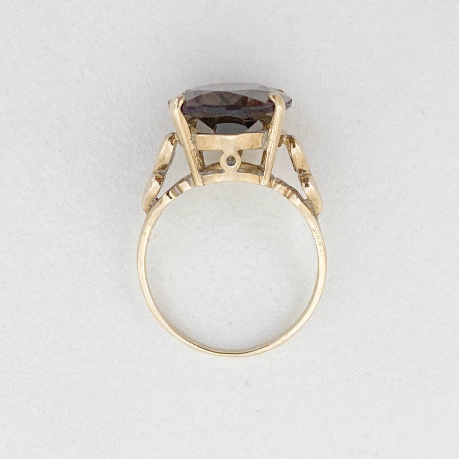 Vintage Smoky Quartz Oval Grande Ring