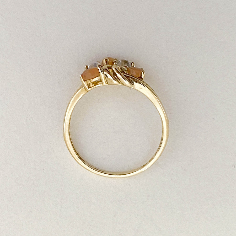 Vintage Moonstone & Sunstone Grapes Ring