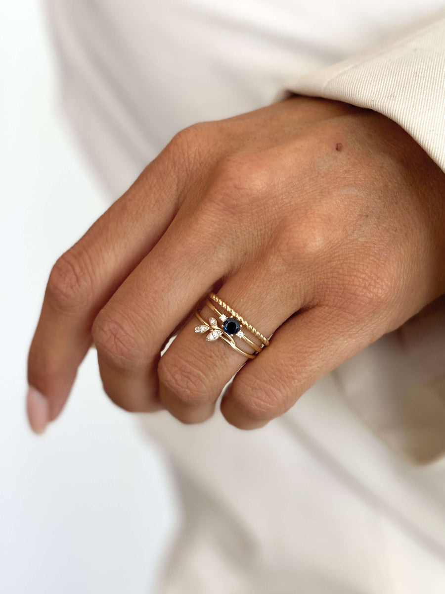 Diamond Leaf Ring