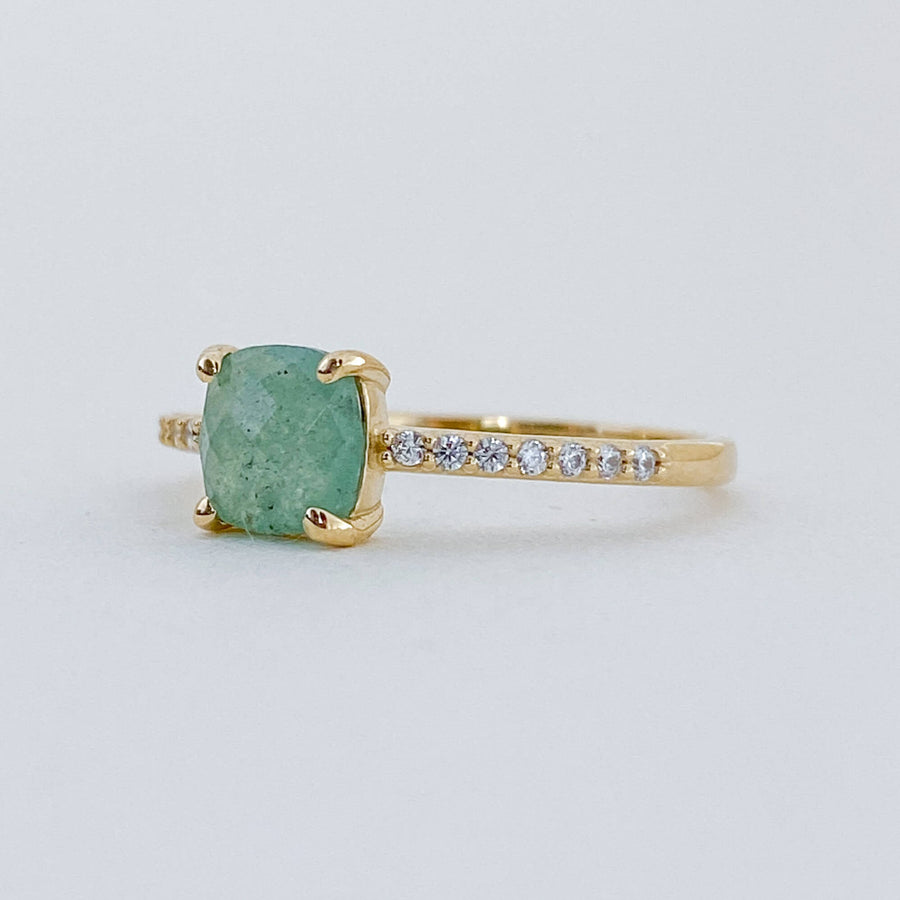 Aventurine & CZ Ring