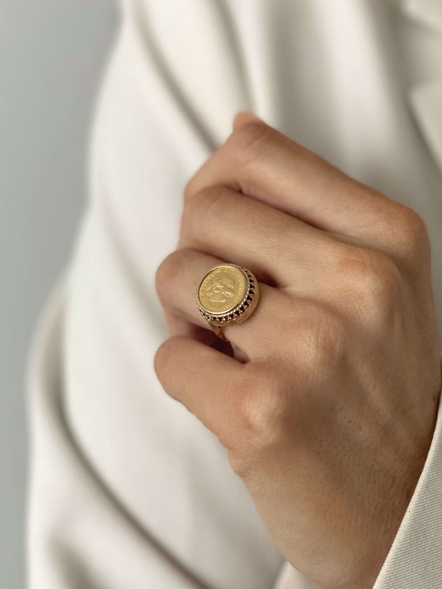 Vintage Coin Mexican Ornate Ring