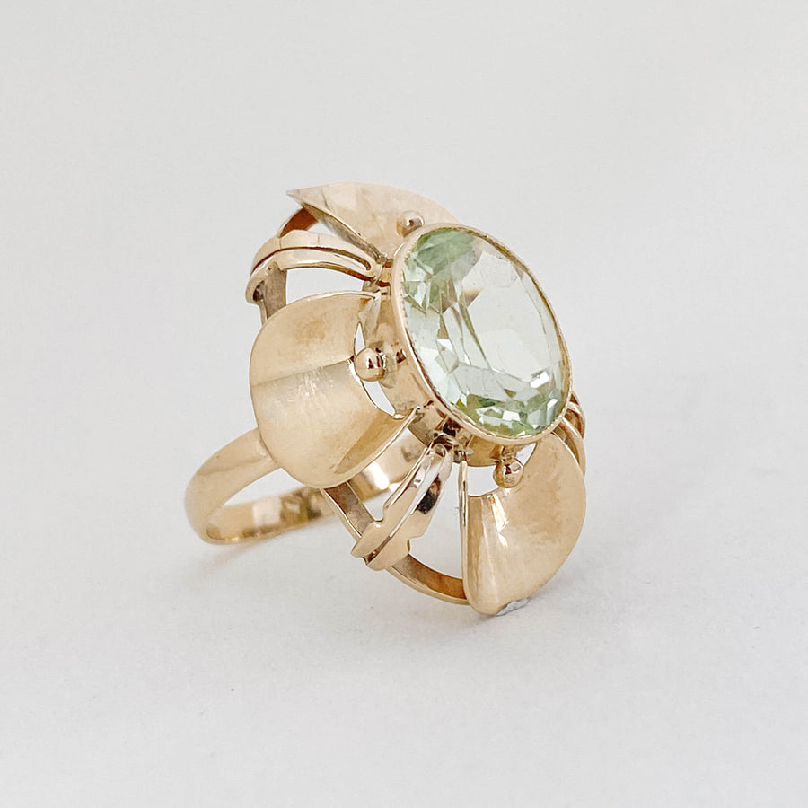 Vintage Chrysolite Flower Cocktail Ring