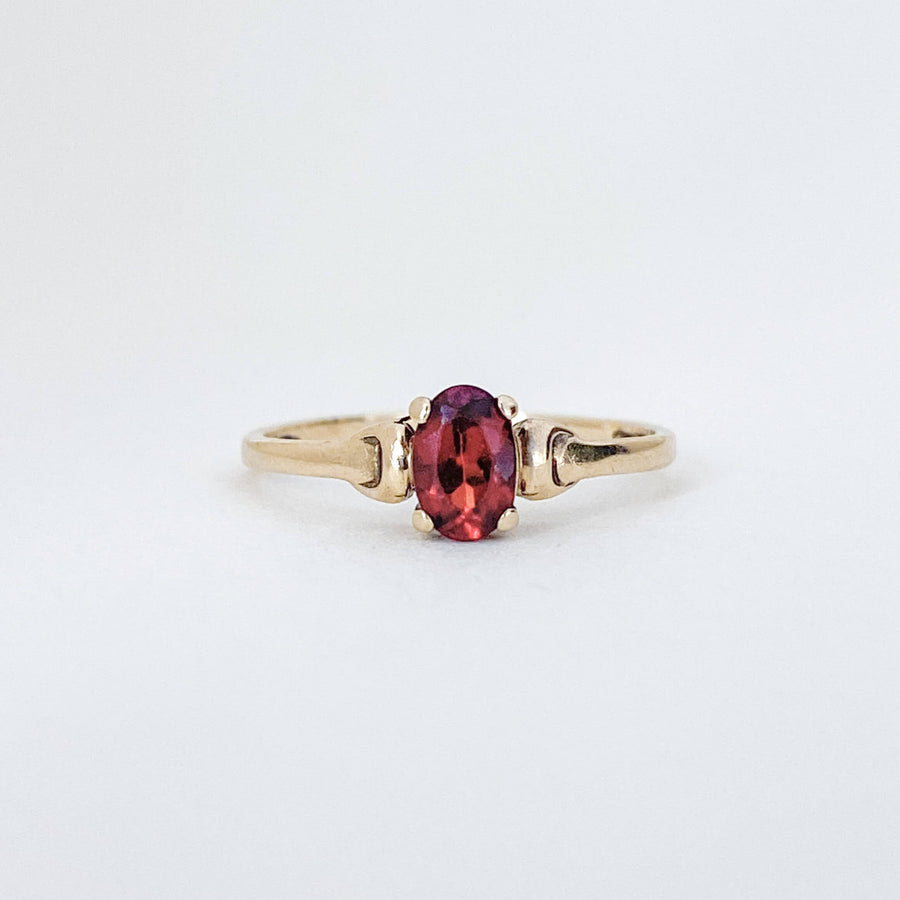 Vintage Garnet Accent Petite Ring