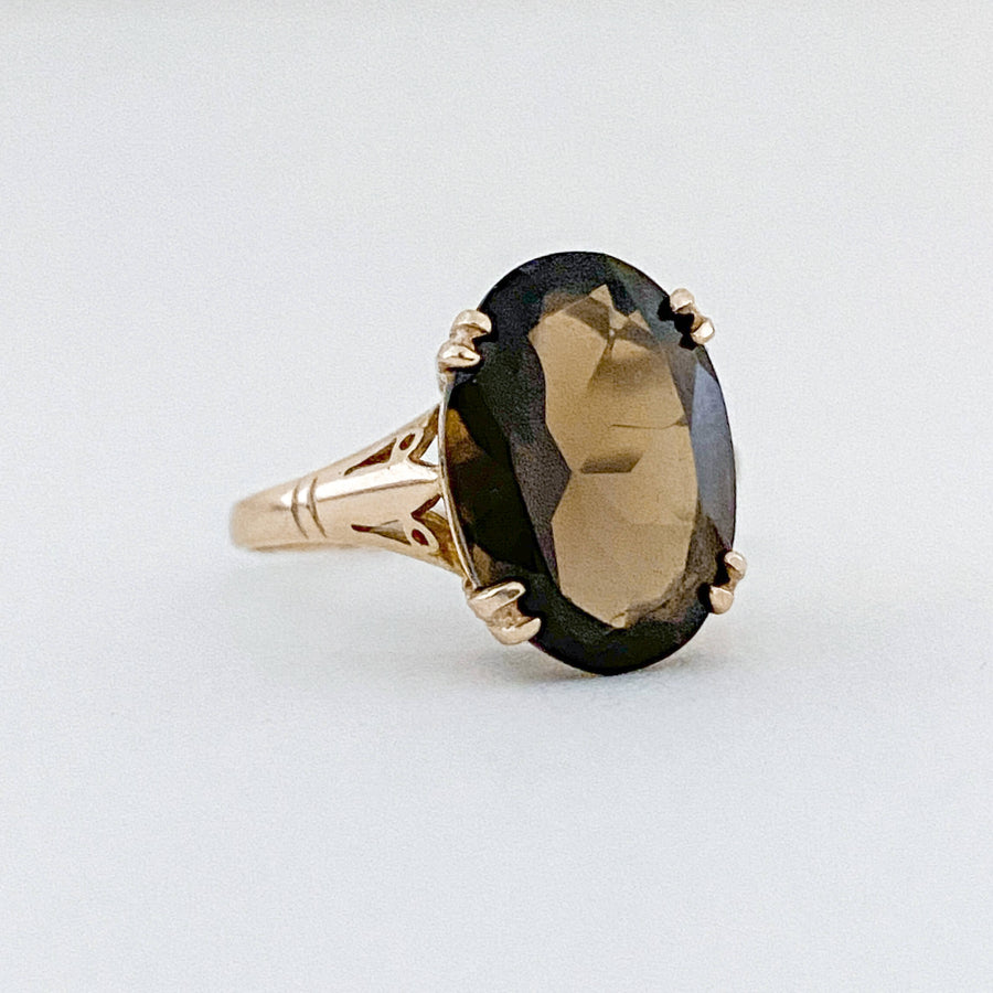 Vintage Smoky Quartz Oval Ring