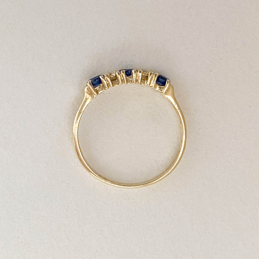 Vintage Sapphire & Diamond Half Eternity Ring
