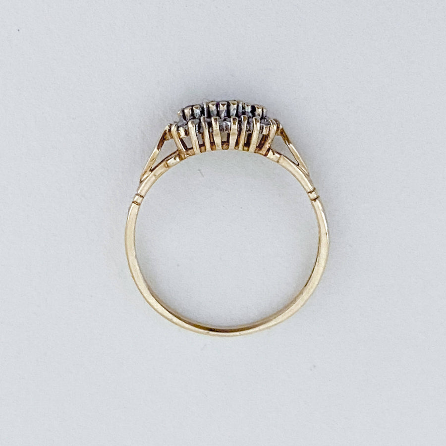 Vintage Sapphire & Diamond Cluster Ring
