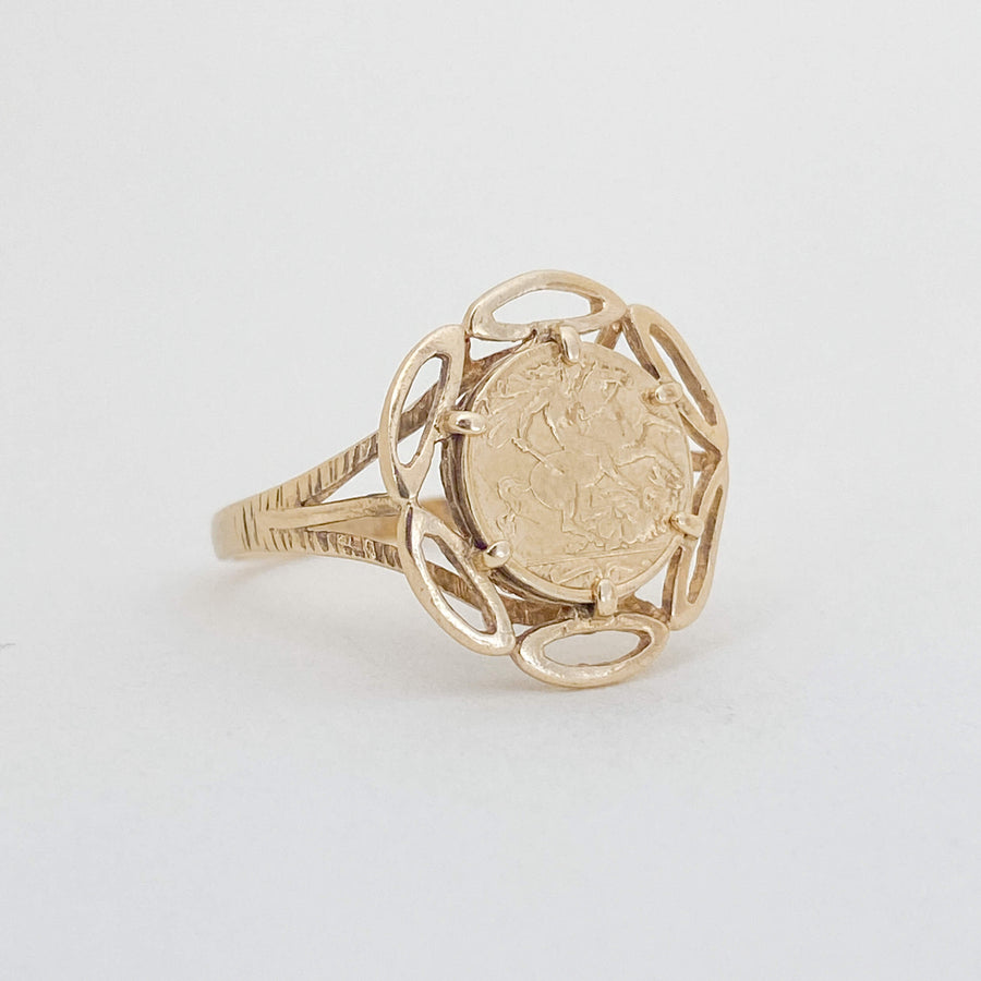 Vintage Coin George & the Dragon Ring