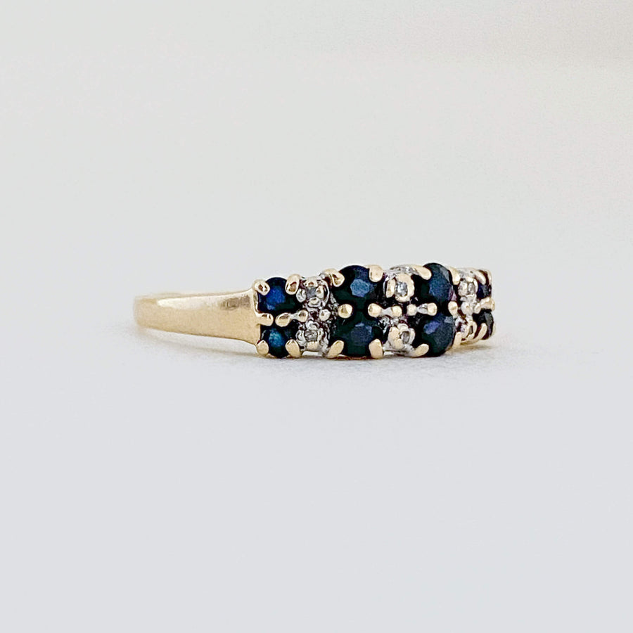 Vintage Sapphire & Diamond Band Ring