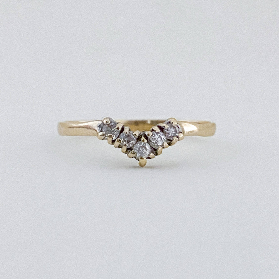 Vintage CZ Wishbone Ring