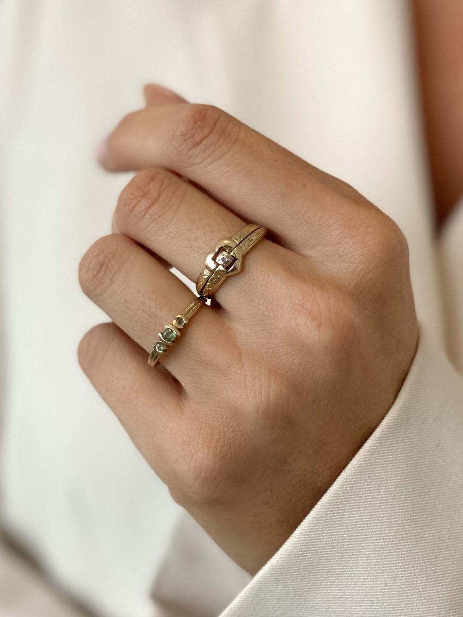 Vintage Sapphire Trois Accent Ring