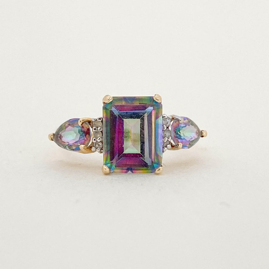 Vintage Mystic Topaz & Diamond Artemis Ring