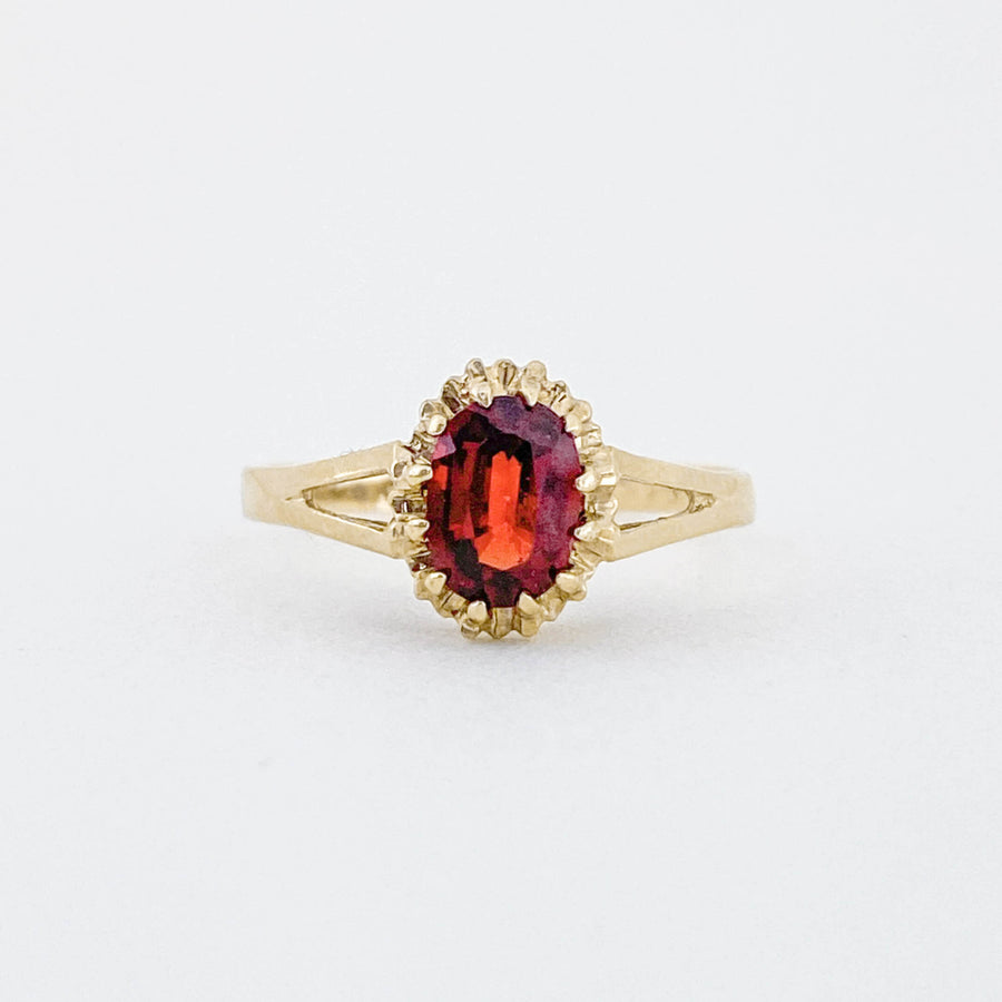 Vintage Garnet Oval Ring