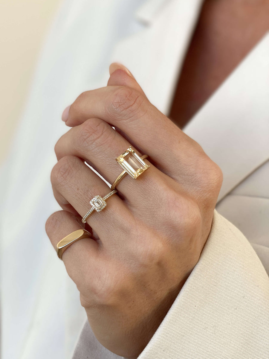 Citrine Cushion Ring