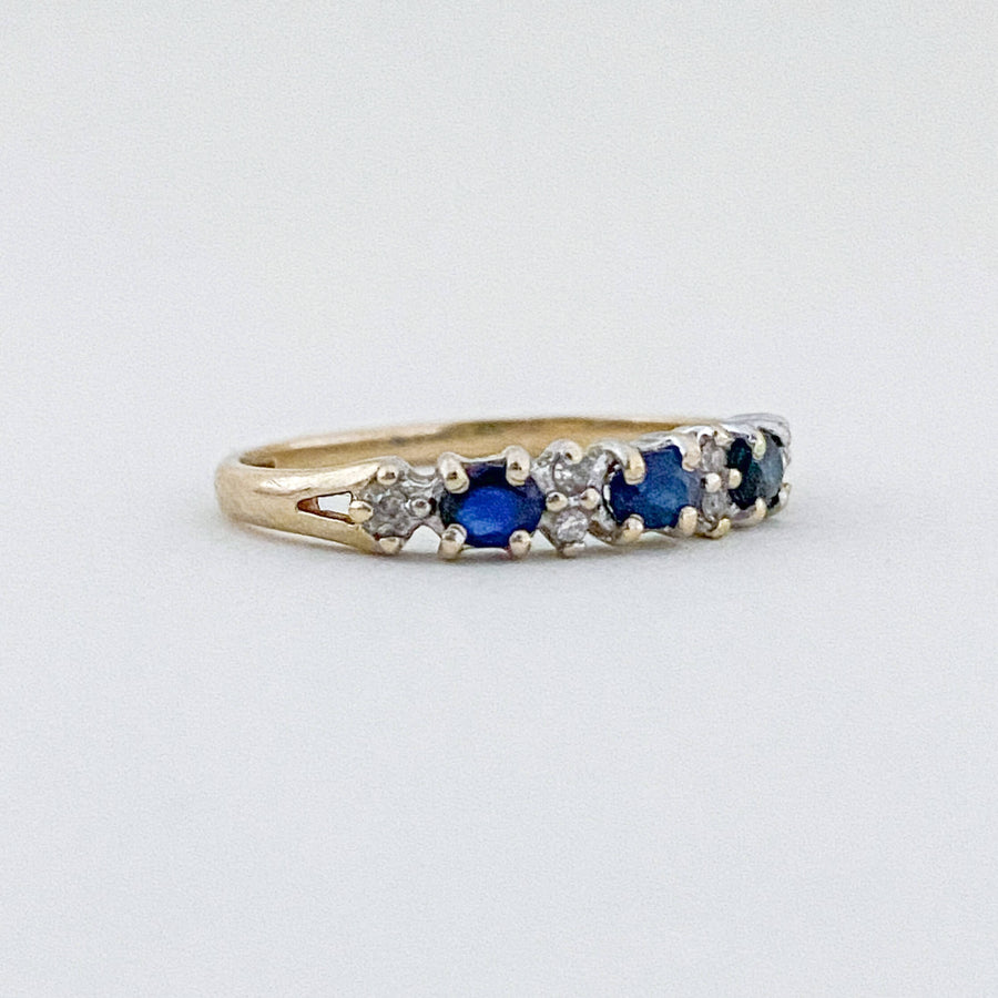 Vintage Sapphire & Diamond Half Eternity Ring