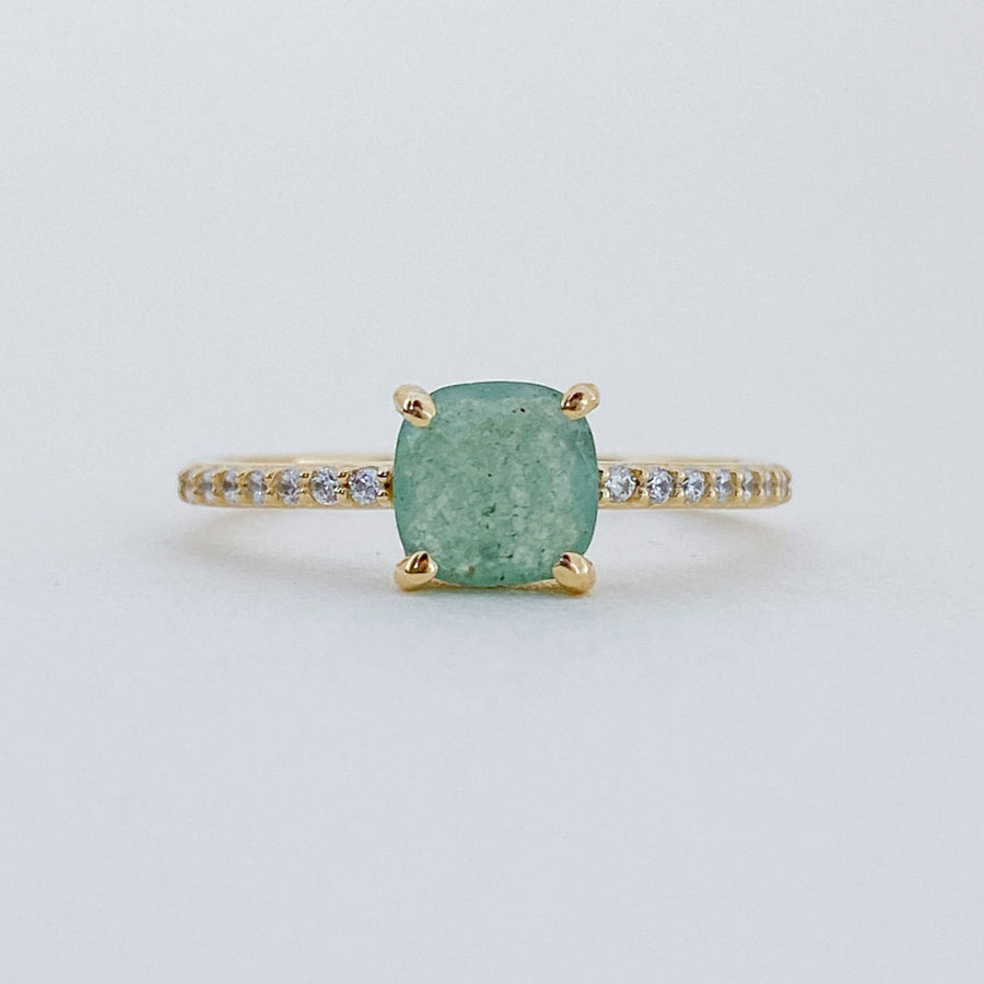 Aventurine & CZ Ring