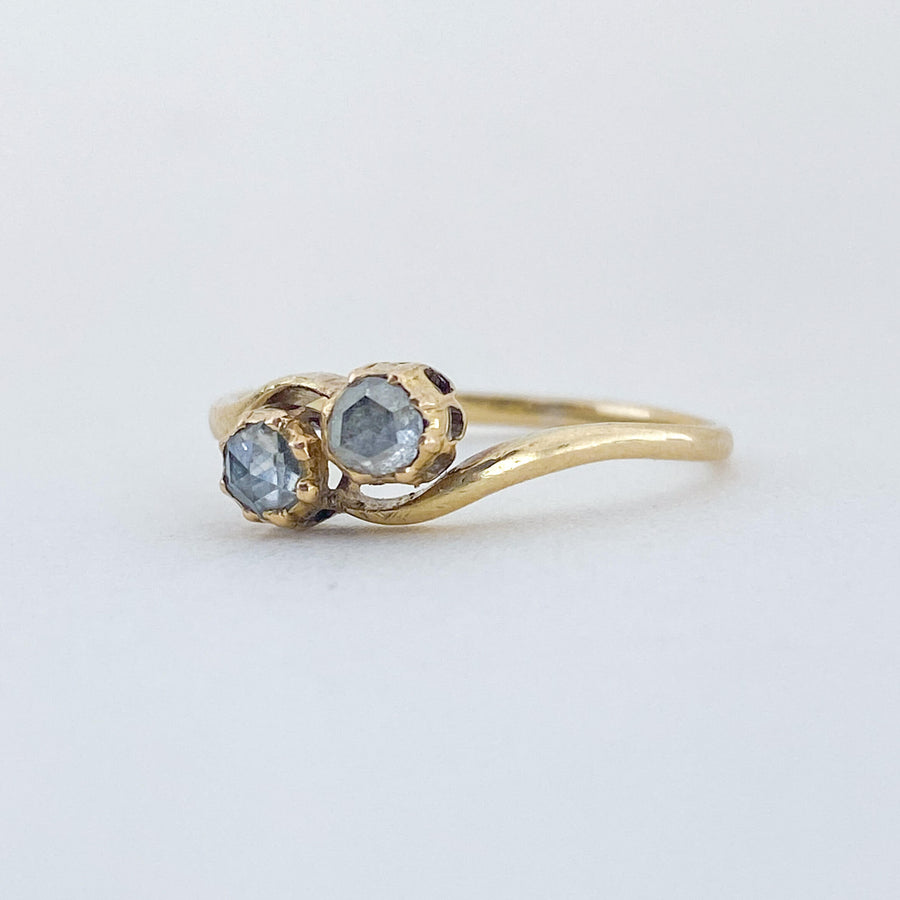 Vintage Diamond Rosecut Toi et Moi Ring