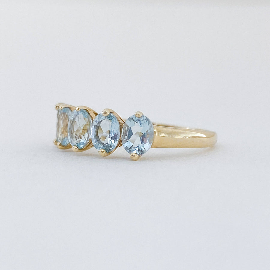 Vintage Aquamarine Cinq Ring