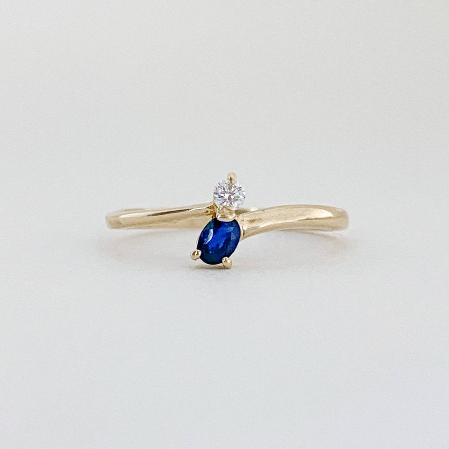 Vintage Sapphire & Diamond Deux Ring