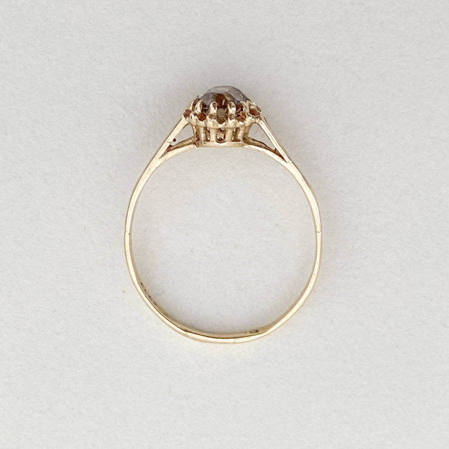 Vintage Smoky Quartz Oval Claw Petit Ring