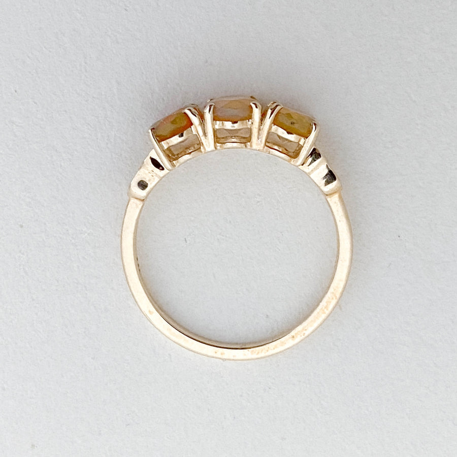 Vintage Orange Opal Trilogy Ring