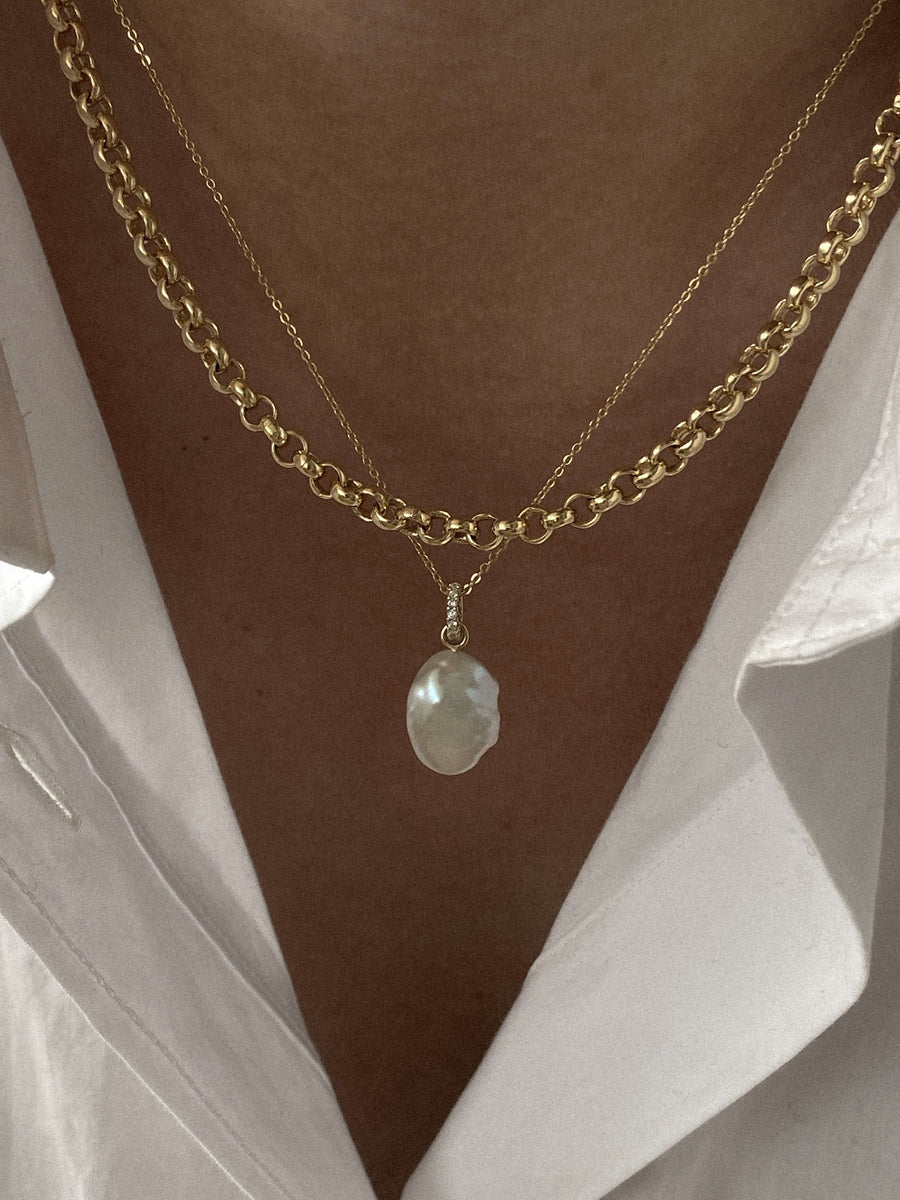 Baroque Pearl & Diamond Pendant