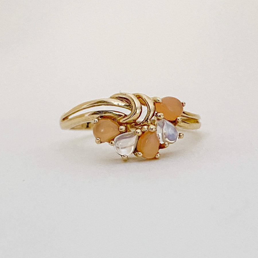 Vintage Moonstone & Sunstone Grapes Ring