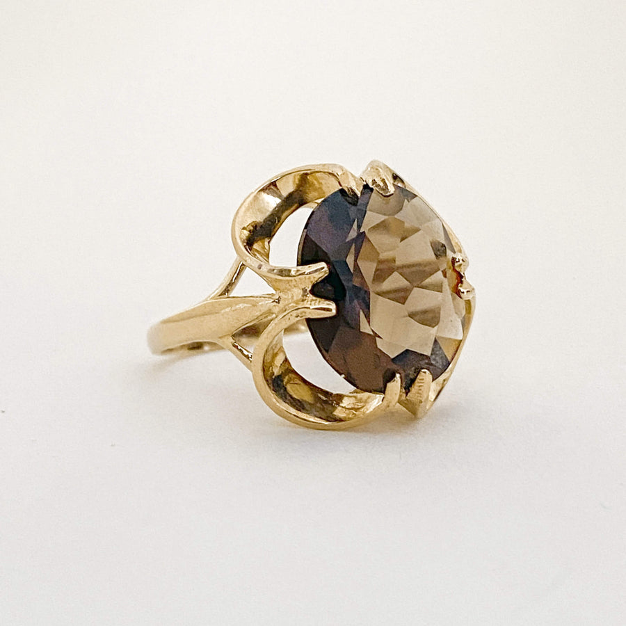 Vintage Smoky Quartz Crown Grande Ring