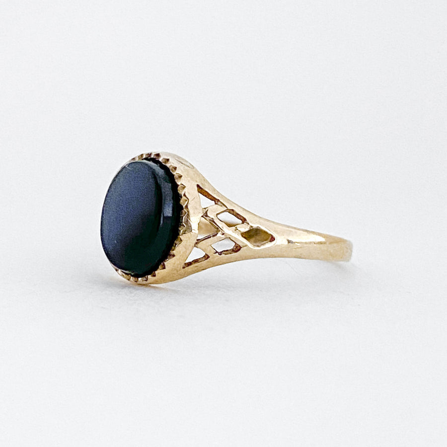 Vintage Onyx Ornate Ring