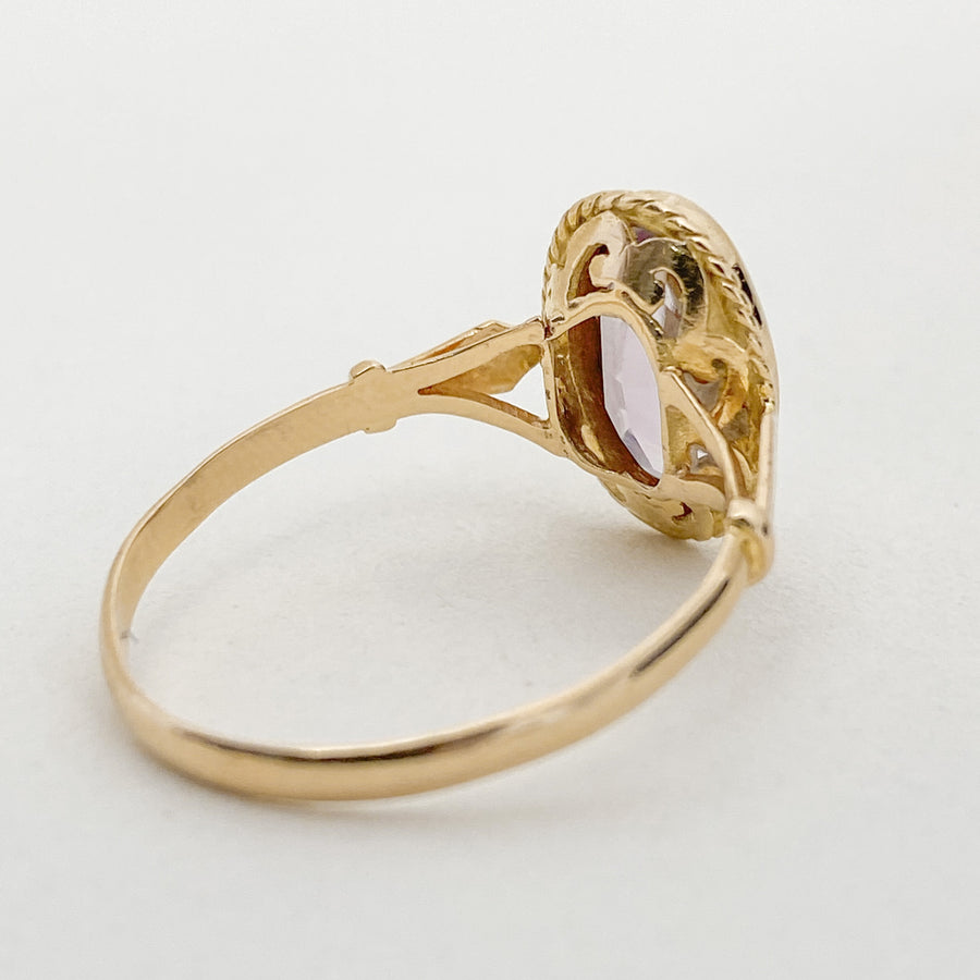 Vintage Amethyst Oval Cord Ring