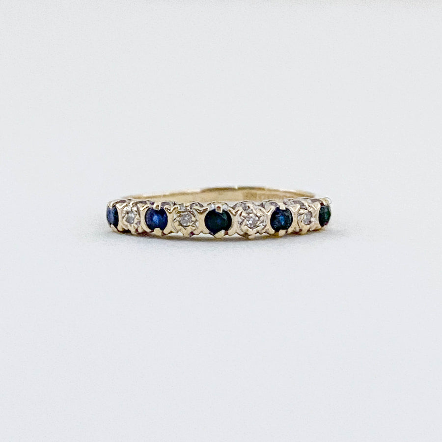 Vintage Sapphire & Diamond Half Eternity Ring