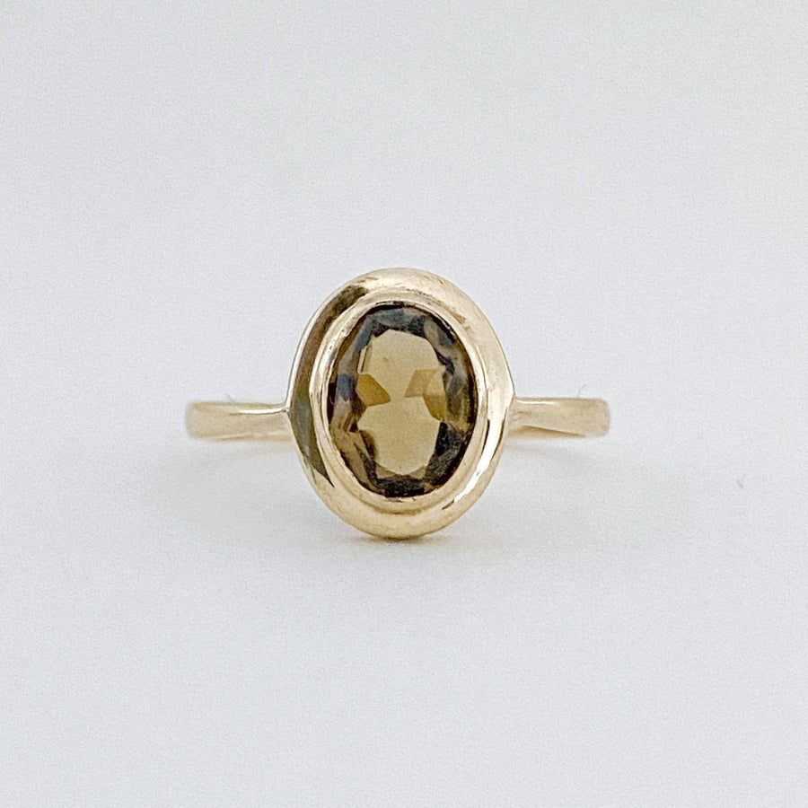 Vintage Smoky Quartz Petit Bold Ring