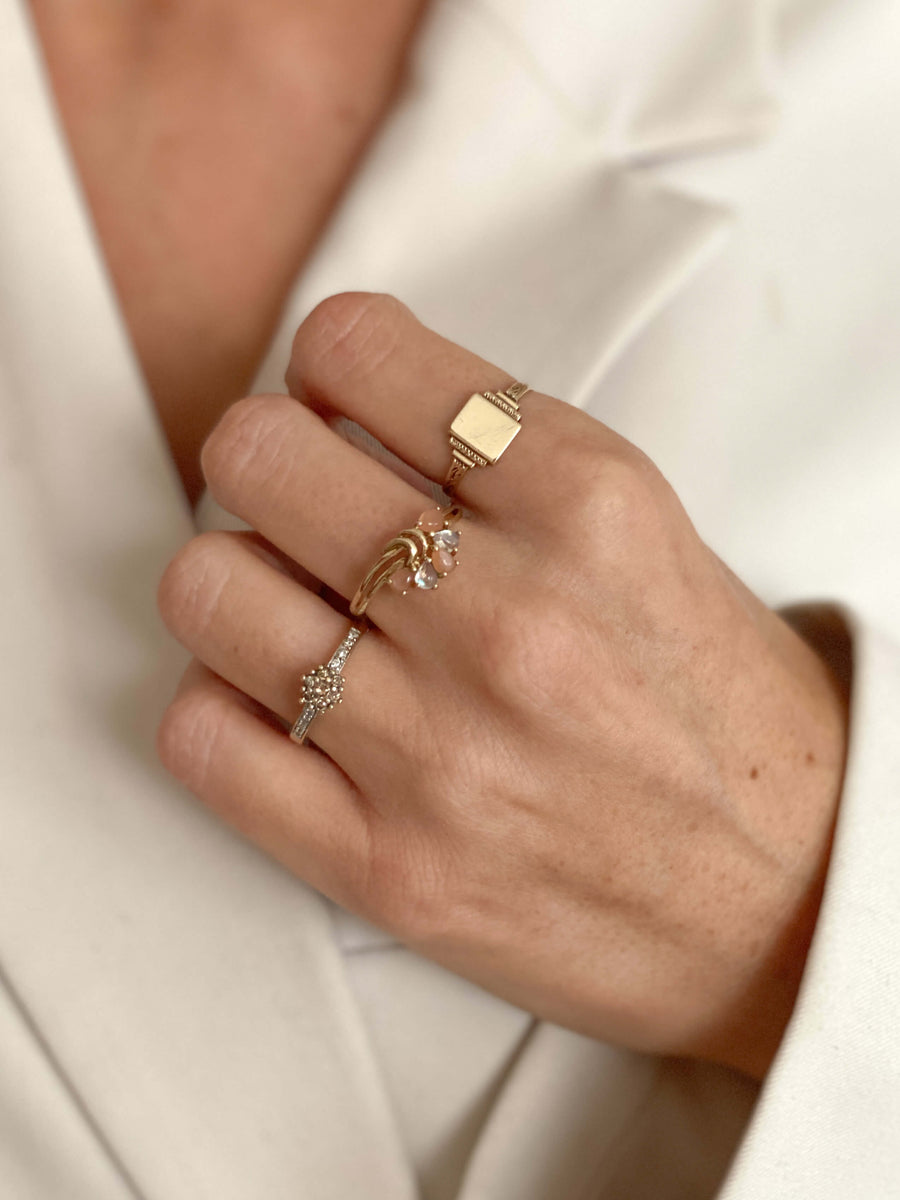 Vintage Moonstone & Sunstone Grapes Ring