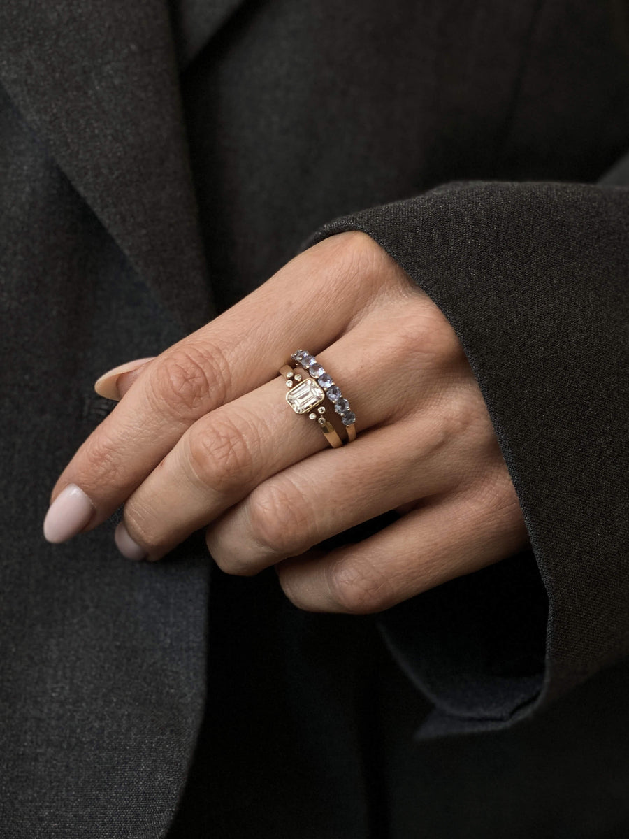 Vintage CZ Baguette Cushion Ring